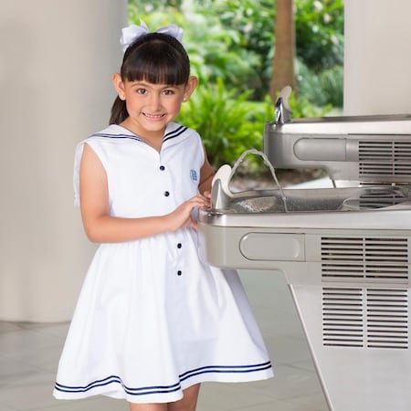 Elkay Versatile Cooler Wall Mount Bi-Level Ada Non-Filtered 8 Gph Light Gray Granite EZTL8LFC